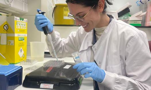 student in lab